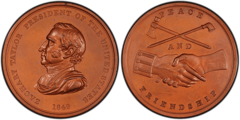 (1849) Bronzed-Copper Medal J-IP-27, Zachary Taylor