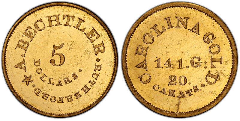 1849 J.S. Ormsby, Plain Edge Gold Half Eagle