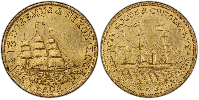 (1850-53) Token Miller NY-224B Brass Doremus & Nixon