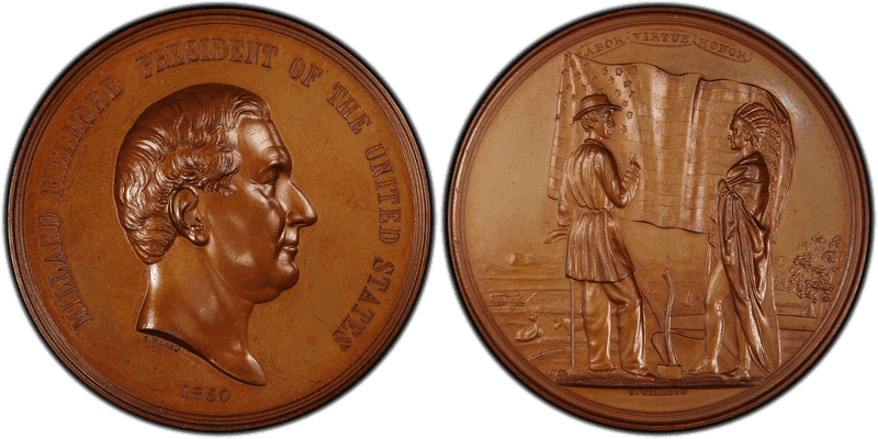 (1850) Bronzed-Copper Medal J-IP-30, Millard Fillmore