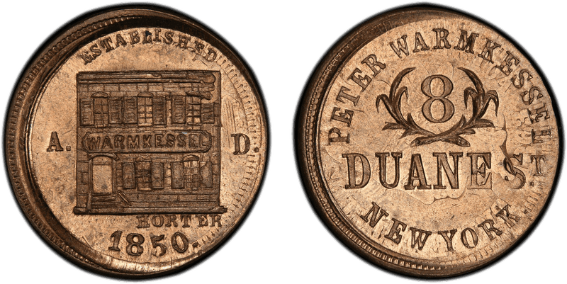 (1850) Copper-Nickel Civil War Store Card F-630BZ-1do, Wamkessel NY