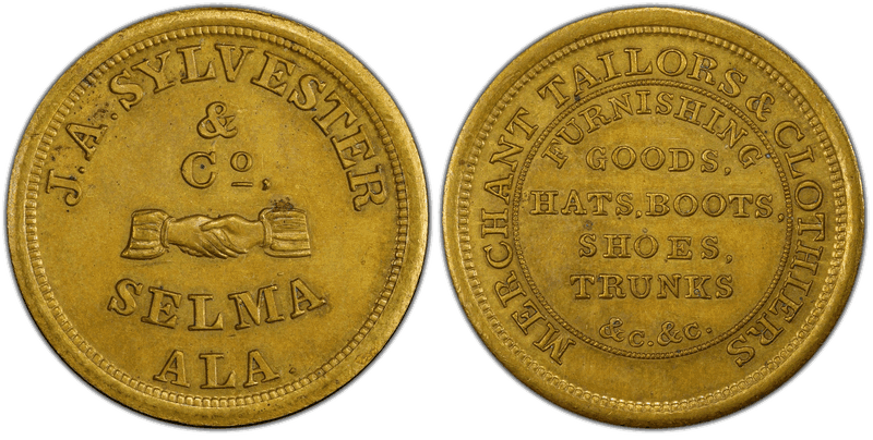 (1850) Token MillerAla-28, J.S. Sylvester & Co. AL