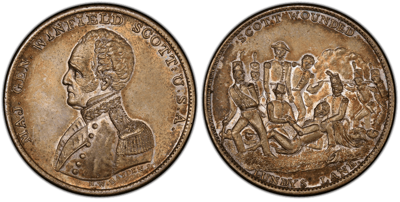 (1852) Token WS1852-12 Silvered Brass Winfield Scott Campaign