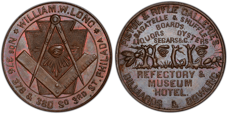 (1854-57) Token Miller Pa-327 Copper William W. Long