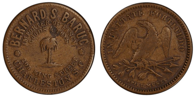 (1854-57) Token Miller SC-2 Copper Bernard S. Baruc