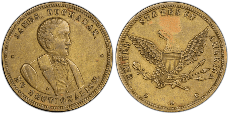 (1856) Token DeWitt JB-1856-11 Brass PE James Buchanan Campaign