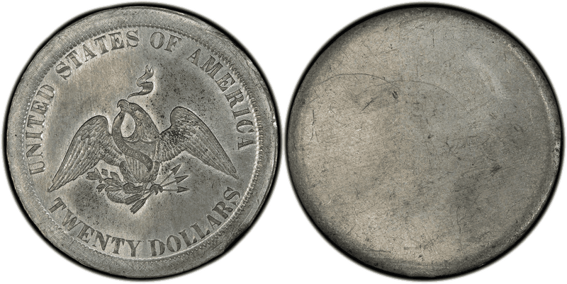1857 Double Eagle Die Trial - J-A1857-7, Reverse