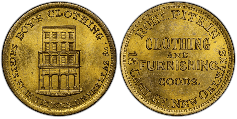 (1858-60) Token Miller La-42 Brass Robert Pitkin