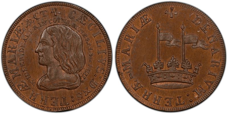 (1859) Token Maryland Denarium Idler Copy, Kenney-2