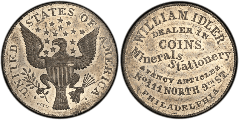 (1859) Token Miller Pa-215A White Metal William Idler