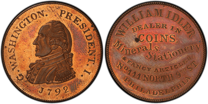 (1859) Token W-15920 Copper Kenney-2 Idler Copy