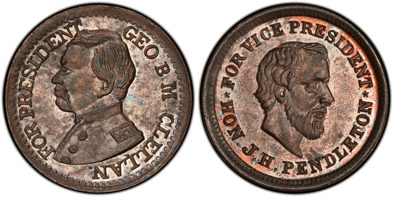 (1860-65) Copper Civil War Store Card F-138A/150a, Geo. B. McClellan