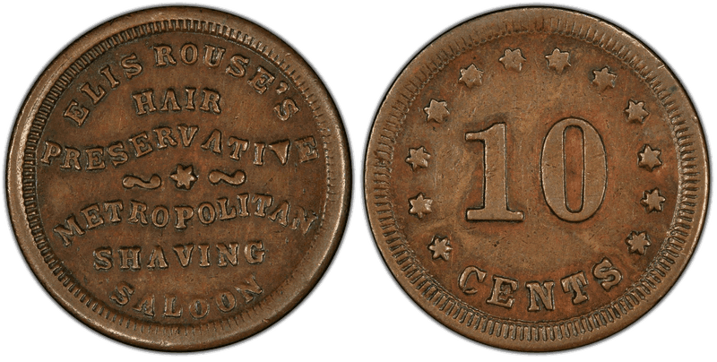 (1860-65) Copper Civil War Store Card F-165FB-2a, Elis Rouse's OH