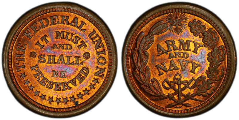(1860-65) Civil War Patriotic Token F-221/324a, The Federal Union