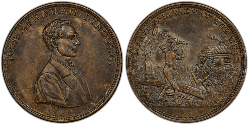 (1860) Bronze Token DeWitt AL-1860-41 Railsplitter of the West