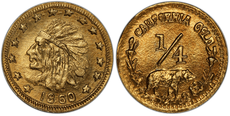 1860 California Gold Quarter Token - X-Tn3