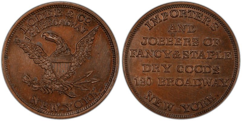 (1860) Token Miller NY-474A Copper Loder & Co.