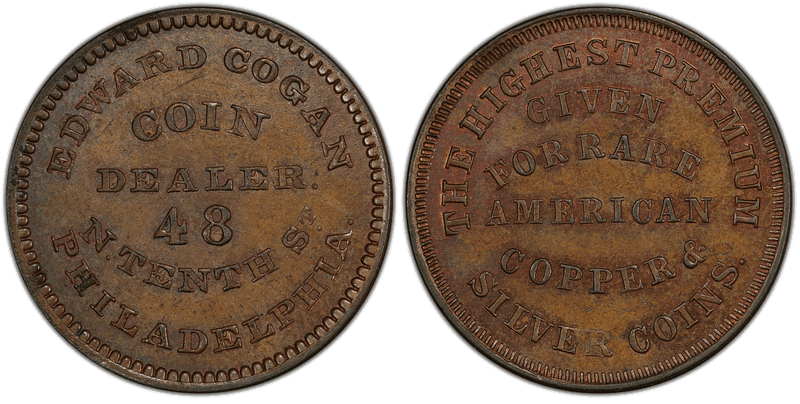 (1860) Token Miller Pa-101 Copper Edward Cogan