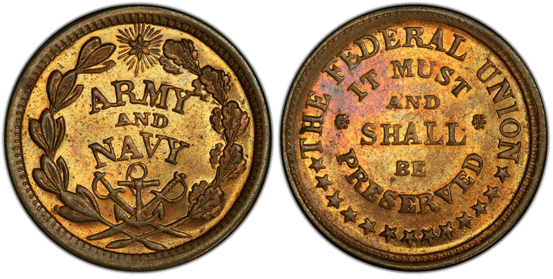 (1861-5) Civil War Patriotic Token F-220/322a, The Federal Union