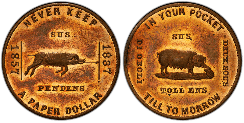 1861 HK-829, Aaron White Satirical Dollar