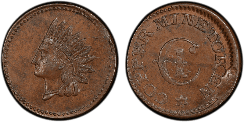 (1861-65) Copper Civil War Patriotic Token F-104/521a, Mine Token