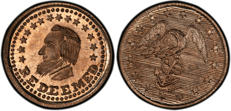 (1861-65) Copper-Nickel Civil War Patriotic Token F-134/283d, Redeemed