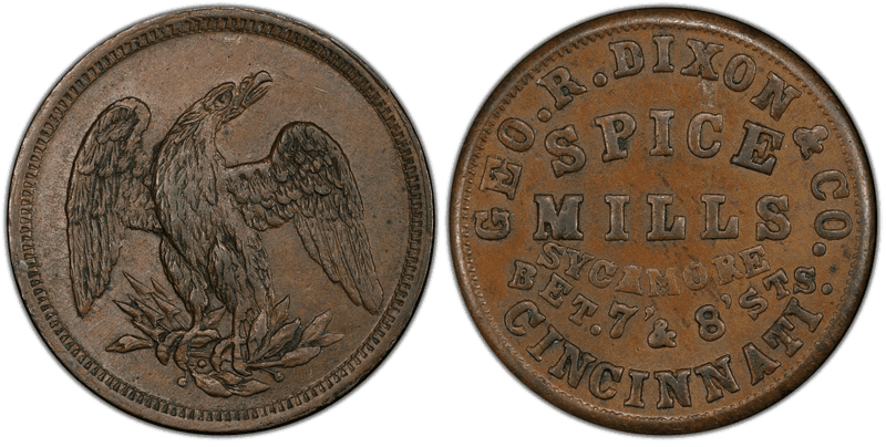 (1861-65) Copper Civil War Store Card F-165AH-10a, Geo. R. Dixon & Co. OH