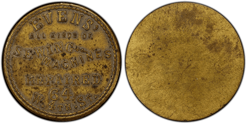 (1861-65) Brass Civil War Store Card F-165AMA-1b, Evens OH
