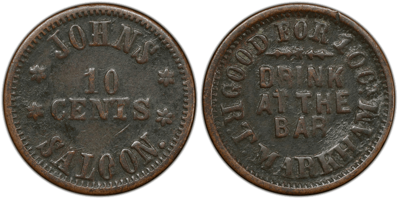 (1861-65) Copper Civil War Store Card F-165DI-2a, R.T. Markham OH