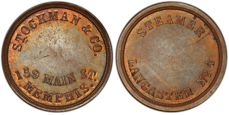 (1861-65) Copper Civil War Store Card F-165FXa-11a, Stockman & Co. OH