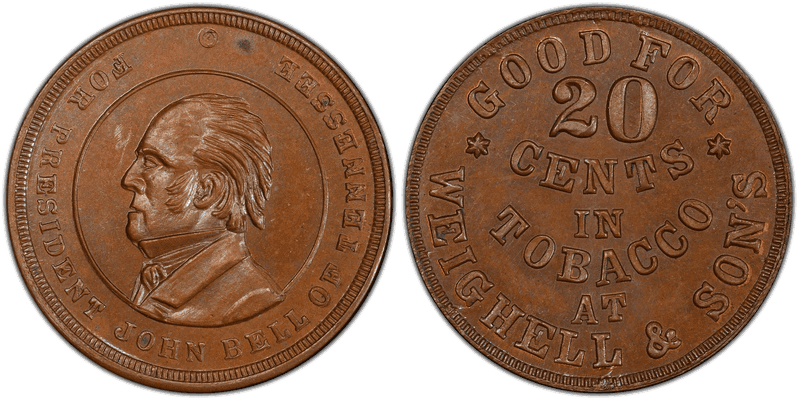(1861-65) Copper Civil War Store Card F-165GI-2a, Weighell & Son's OH