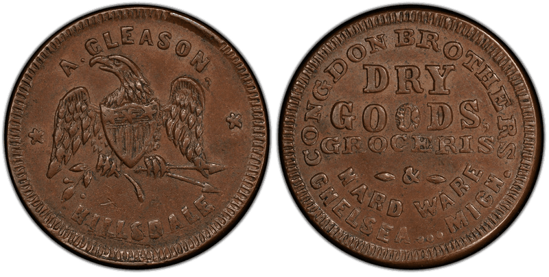 (1861-65) Copper Civil War Store Card F-175a-2a, Congdon Brothers MI