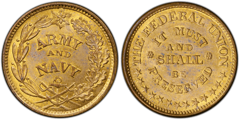 (1861-65) Brass Civil War Patriotic Token F-219/323b, The Federal Union