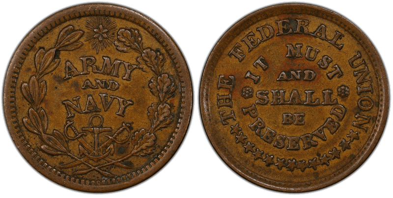 (1861-65) Copper Civil War Patriotic Token F-224/322a, The Federal Union