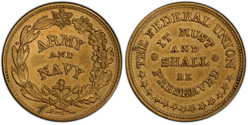 (1861-65) Brass Civil War Store Card F-225A/327b, The Federal Union