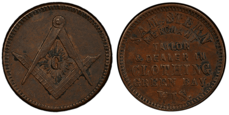 (1861-65) Copper Civil War Store Card F-250G-1a, Sam. Stern WI