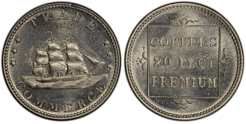 (1861-65) White Metal Civil War Patriotic Token F-259/445e, Trade and Commerce