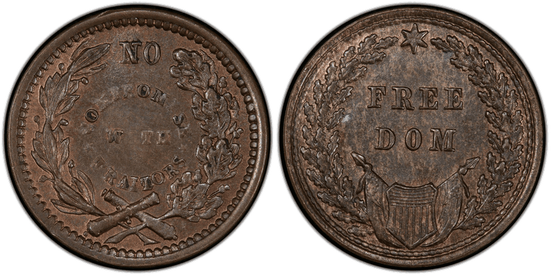 (1861-65) Copper Civil War Patriotic Token F-295/432a, Freedom