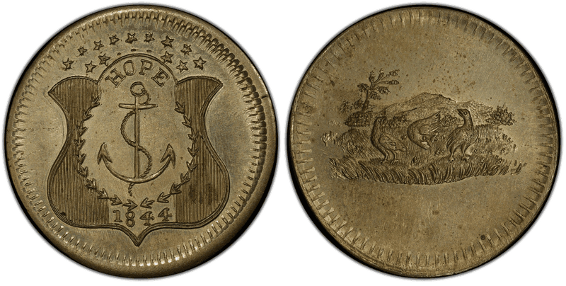 (1861-65) Brass Civil War Patriotic Token F-481/492b, Hope
