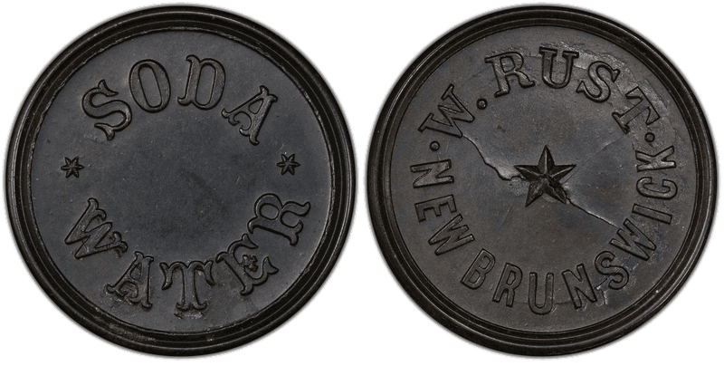 (1861-65) Civil War Store Card F-560A-1h, Bla Rubber W. Rust NJ