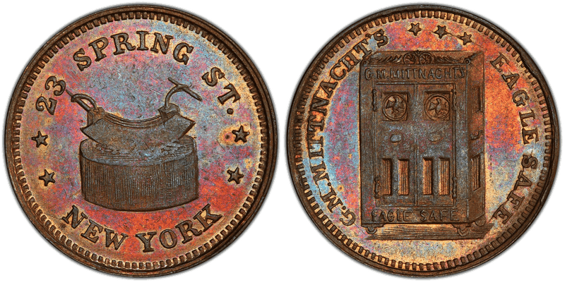 (1861-65) Copper Civil War Store Card F-630BA-2a, G.M. Mittnacht's NY
