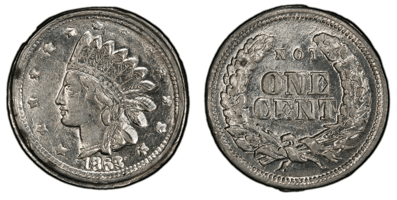 (1861-65) White Metal Civil War Patriotic Token F-67/372e, Not One Cent