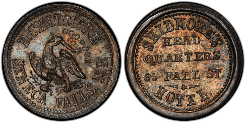 (1861-65) Silver Civil War Store Card F-845A-1f, D. Skidmore NY