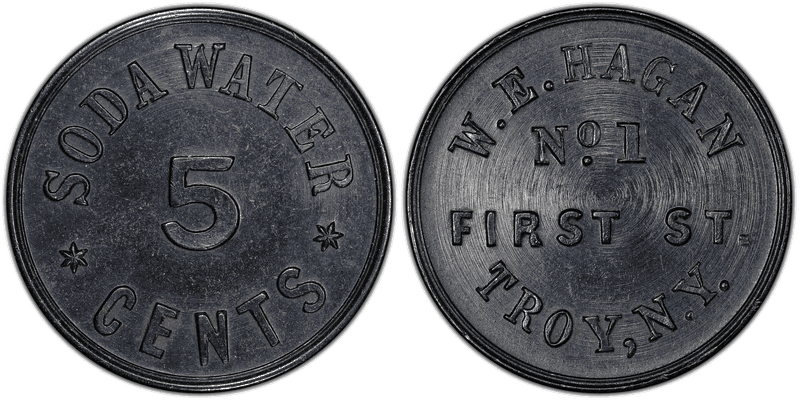 (1861-65) Civil War Store Card F-890D-1h, Hard Rubber W.E. Hagan NY