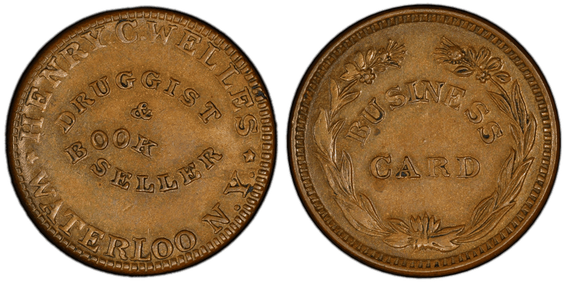 (1861-65) Copper Civil War Store Card F-940A-3a, Henry C. Welles NY