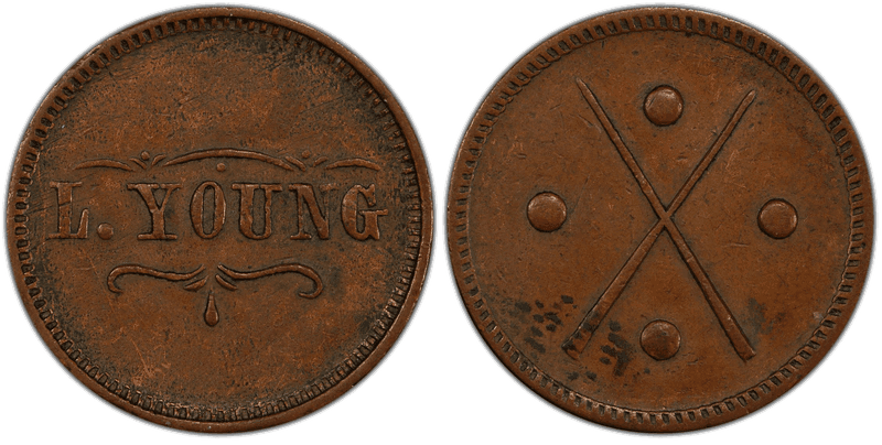 (1861-65) Copper Civil War Store Card F-975O-2a, L. Young OH