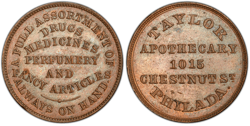 (1861-65) Copper Civil War Store Card F-NC-24a1, Taylor