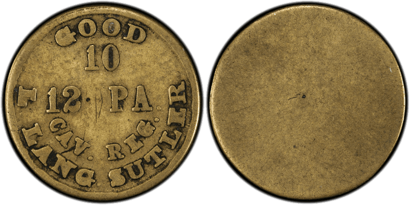 (1861-65) Brass Civil War Sutler Token S-F10B, L. Lang