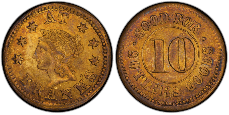 (1861-65) Brass Civil War Sutler Token S-A-10B, Frank's
