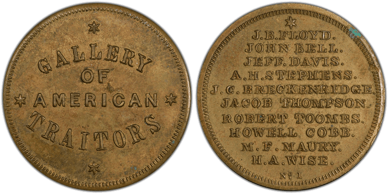 (1861) Medal DeWitt C-1861-5 Brass Gallery of American Traitors